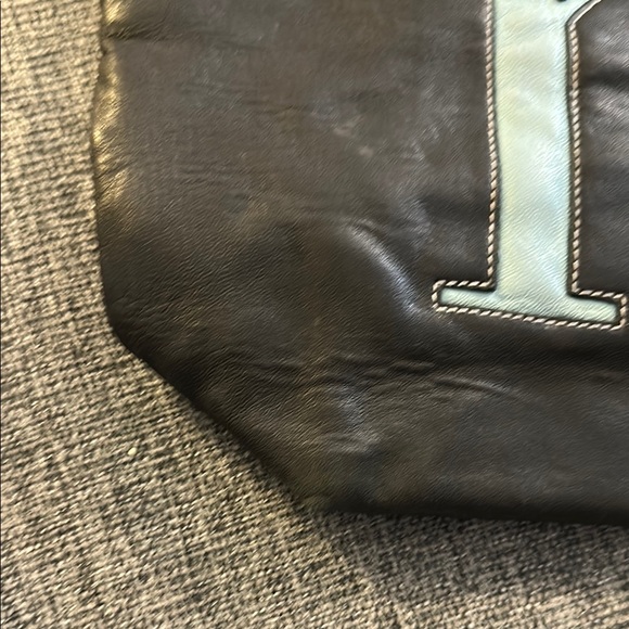 Stylish Black and Blue Tote with Monogram - Picture 3 of 5